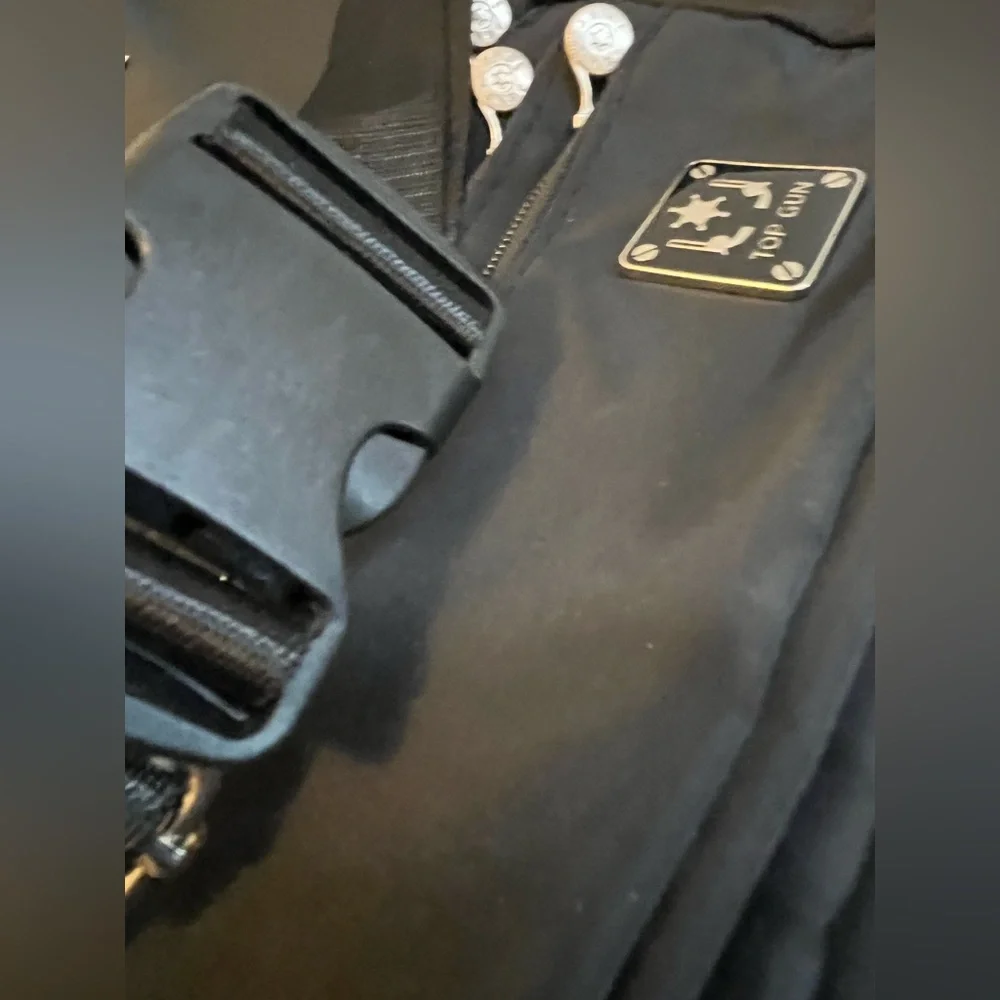 Top Gun Black Extra-Large Messenger/Waist Bag with 7 compartments